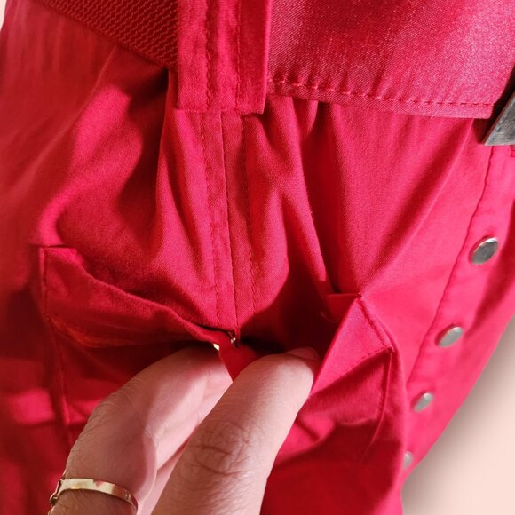 Bebe Y2K mcbling red strapless belted babydoll tube top size L button down - Picture 5 of 6